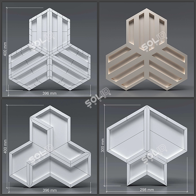 Seamless Gypsum 3D Panels 3D model image 5