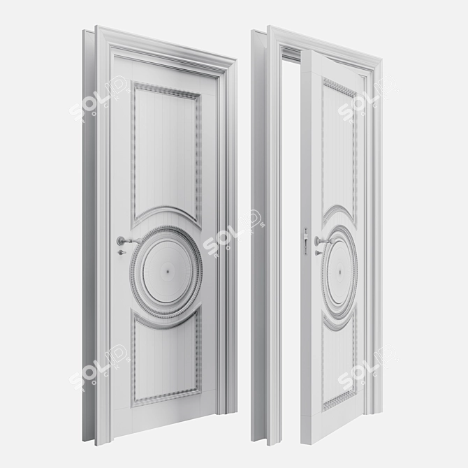 Elegant Heritage Interior Door 3D model image 3