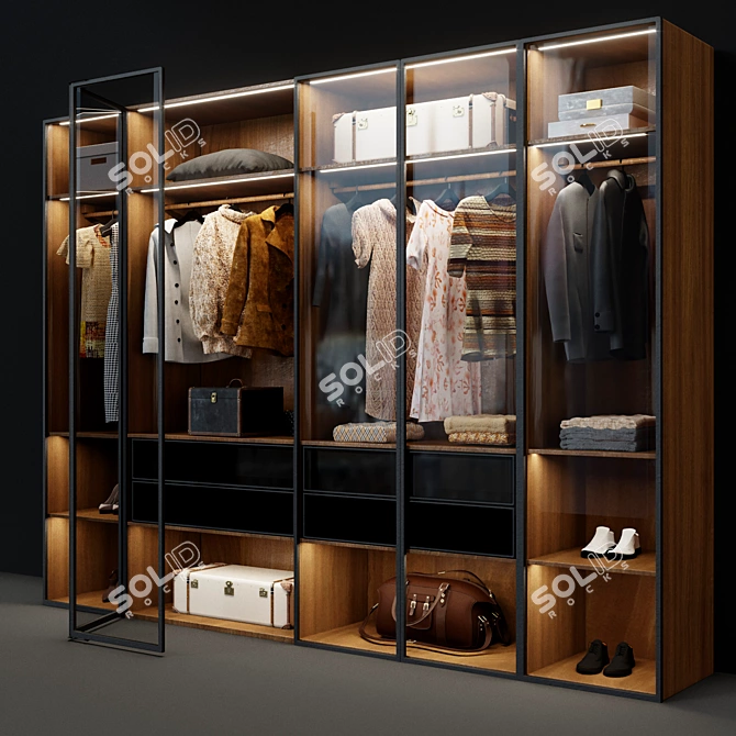 Sleek Molteni Wardrobe Master 3D model image 3