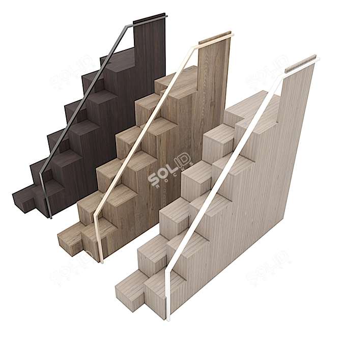 Modern Lake Villa Stairs 3D model image 1