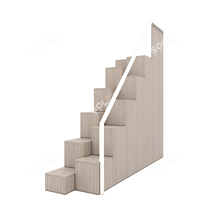 Modern Lake Villa Stairs 3D model image 2