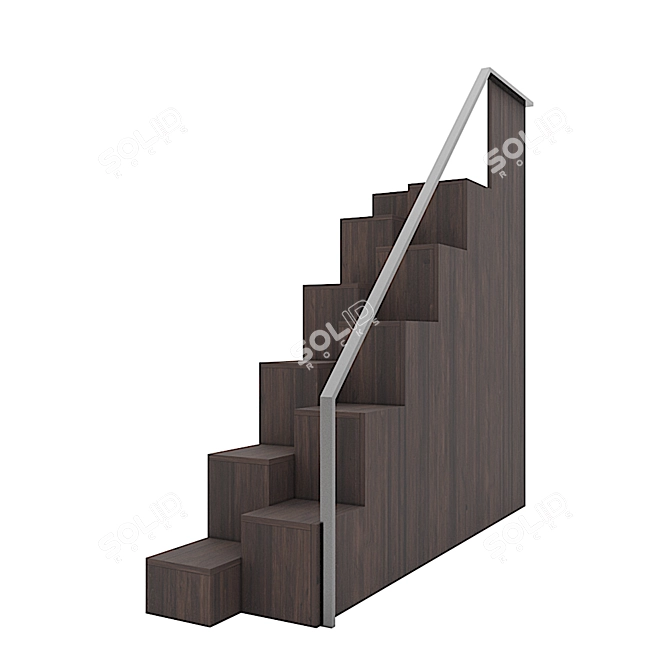 Modern Lake Villa Stairs 3D model image 4