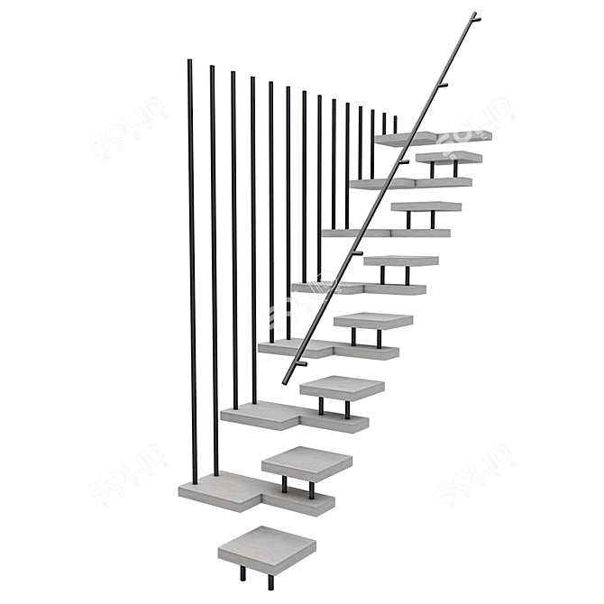 Modern 3D Stairs Design 3D model image 3