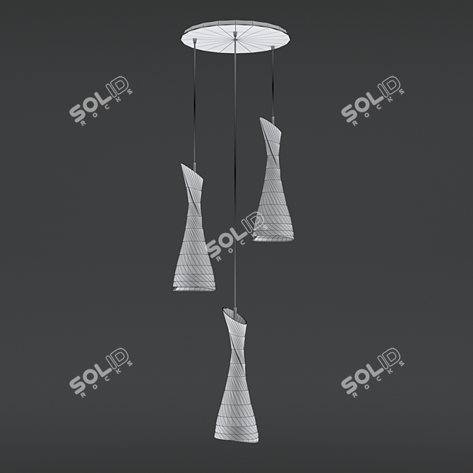 ZACK 0770 Om Chandelier: Stylish Energy-Saving Lighting 3D model image 2