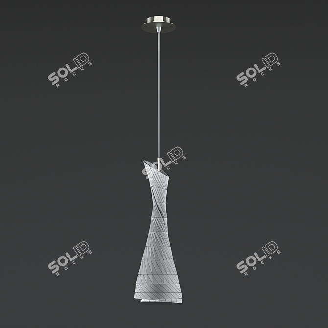 Zack Mantra Chandelier: Elegant Om-inspired Lighting 3D model image 2
