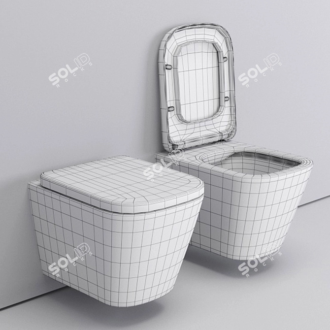 Bild Wall-Hung Toilet: Modern Elegance 3D model image 2