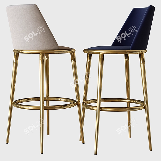  Chic Aurora Imbottita Stool 3D model image 1