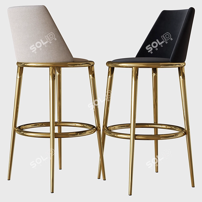  Chic Aurora Imbottita Stool 3D model image 2