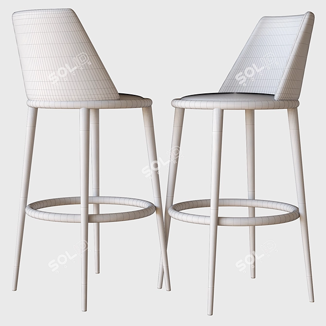  Chic Aurora Imbottita Stool 3D model image 3