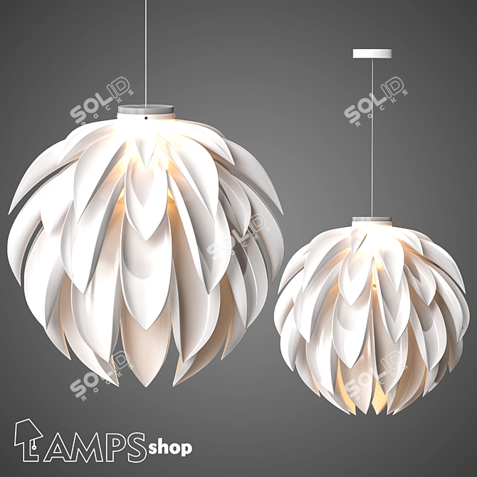 Plumule Chandelier: Elegant and Versatile 3D model image 1