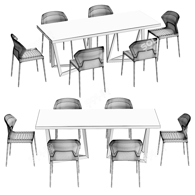 4union Dining Set: Stylish and Functional 3D model image 2