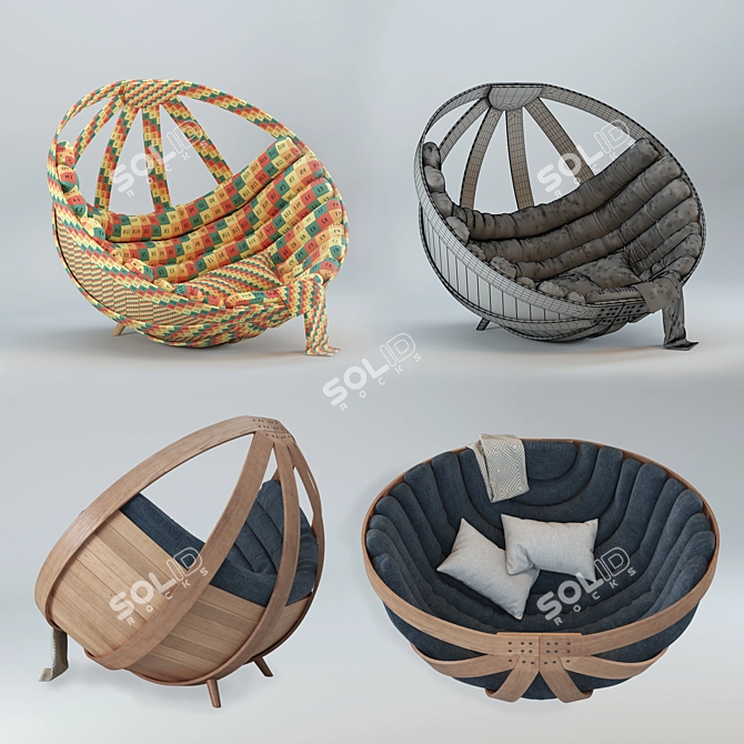 ErgoComfort Cradle Chair 3D model image 2