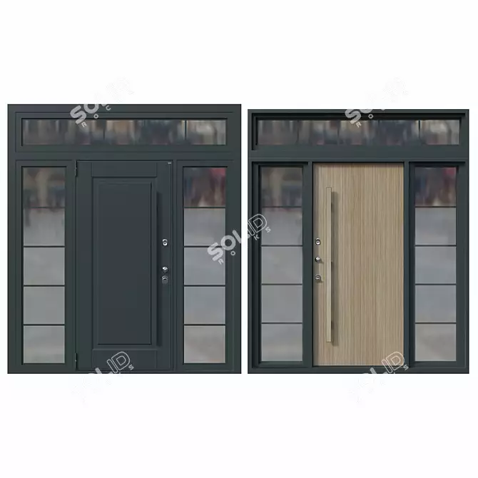 Tech-Enhanced Secure Doors: Om Shweda 3D model image 1