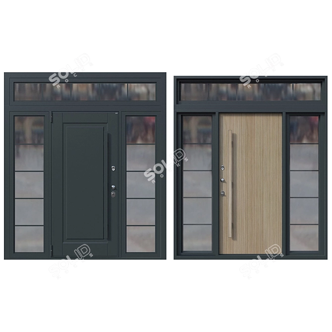 Tech-Enhanced Secure Doors: Om Shweda 3D model image 4