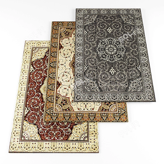 Versatile Collection of 8 High-Resolution Rugs 3D model image 1