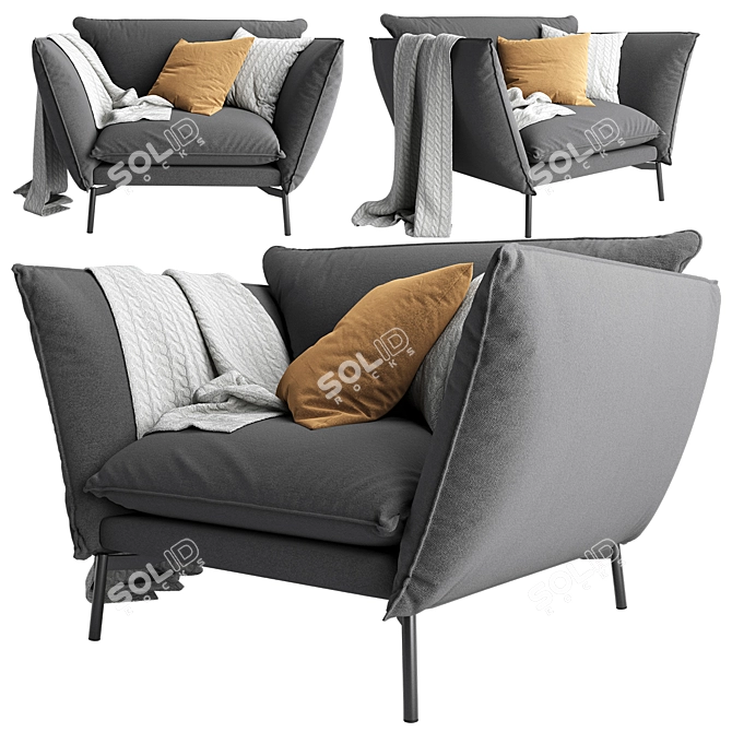 Stylish Hugo Armchair: Perfect for Any Space 3D model image 1