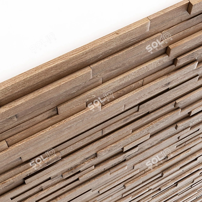Title: Wooden Wall Rail: Long and Sturdy 3D model image 4