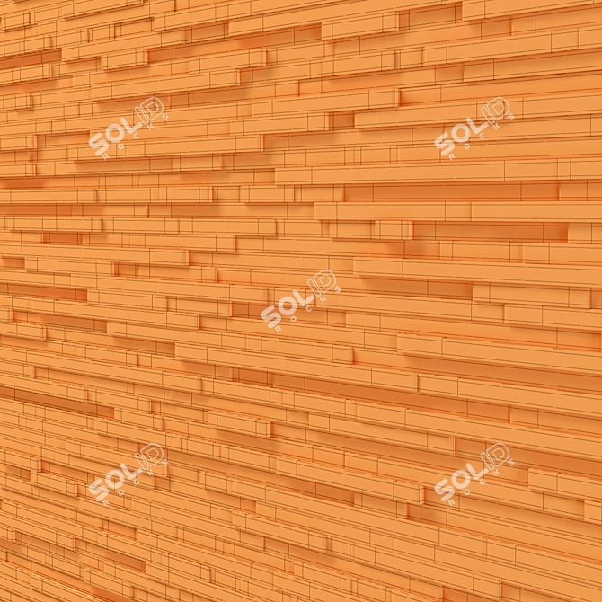 Title: Wooden Wall Rail: Long and Sturdy 3D model image 5