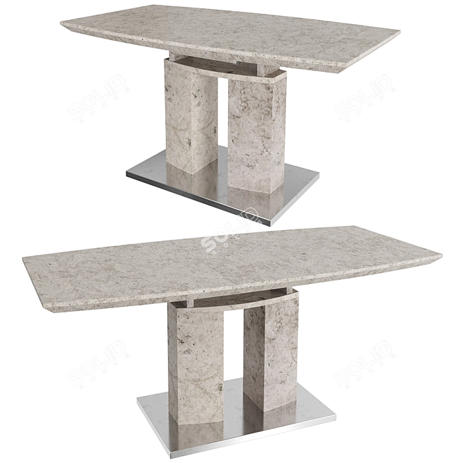 Sleek Monte Dining Table 3D model image 1