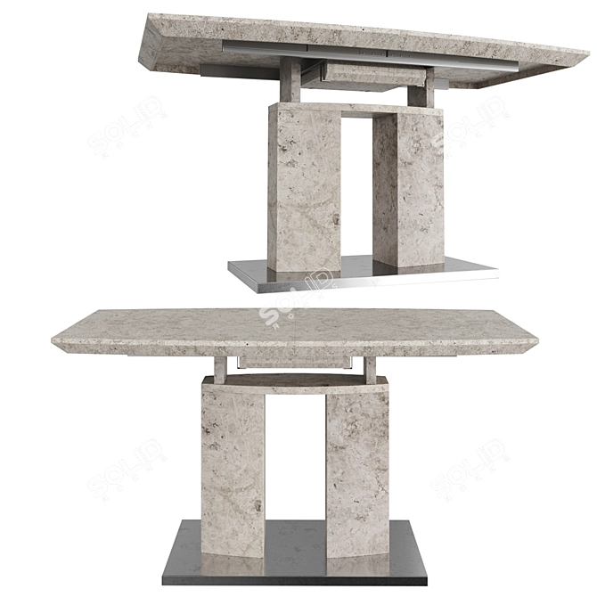 Sleek Monte Dining Table 3D model image 2