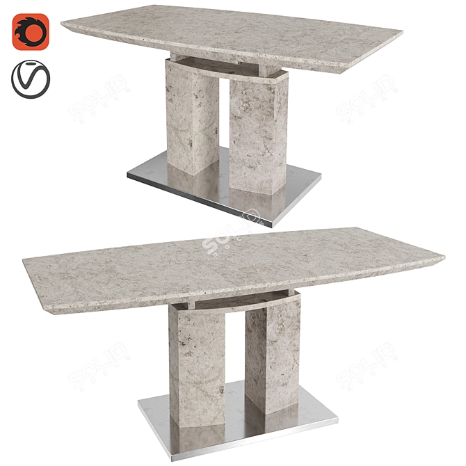 Sleek Monte Dining Table 3D model image 4