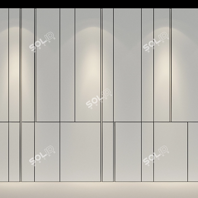 Rustic Wooden Wall Panel 3D model image 3