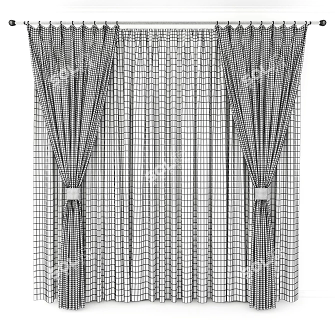 Elegant Curtain Set 3D model image 2
