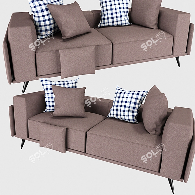 Contemporary Fabric Sofa 3D model image 1