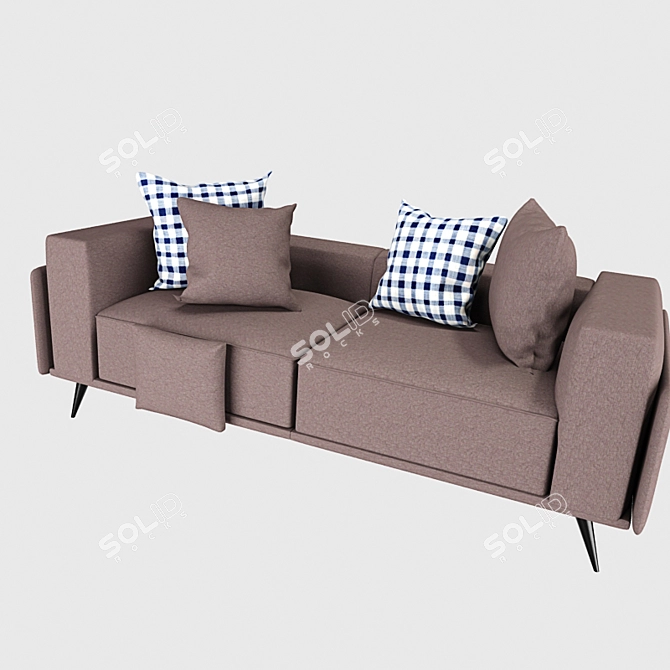 Contemporary Fabric Sofa 3D model image 2