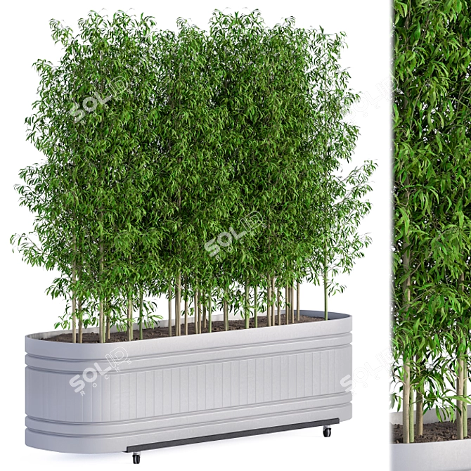 Bamboo Garden Planter 3D model image 1