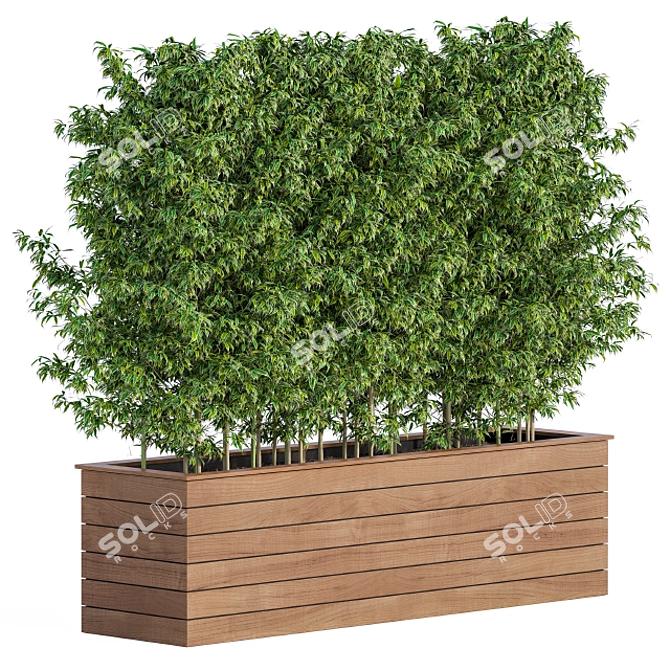 Wood Bamboo Outdoor Planter Box 3D model image 1