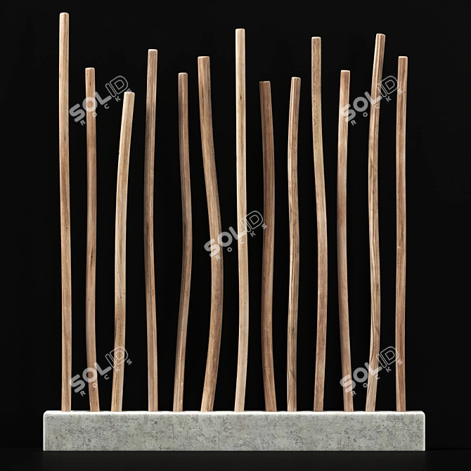 Concrete Branch Planter: Sturdy Fundamentals 3D model image 1