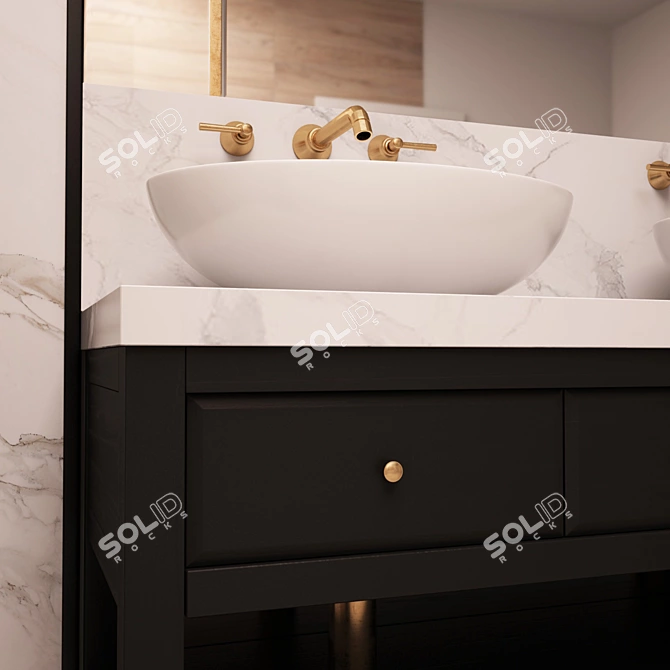 Modern Bathroom Furniture Set 3D model image 2