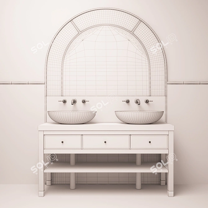 Modern Bathroom Furniture Set 3D model image 3