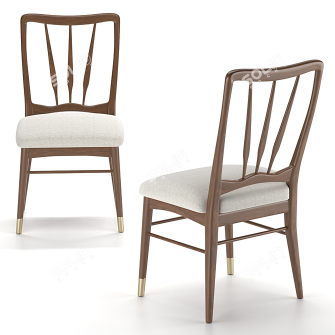 Elegant Haverhill Dining Chair 3D model image 2