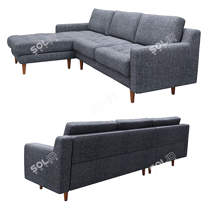 Modern Comfort: Modsy Corner Sofa by Normod 3D model image 2