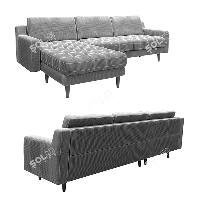 Modern Comfort: Modsy Corner Sofa by Normod 3D model image 3