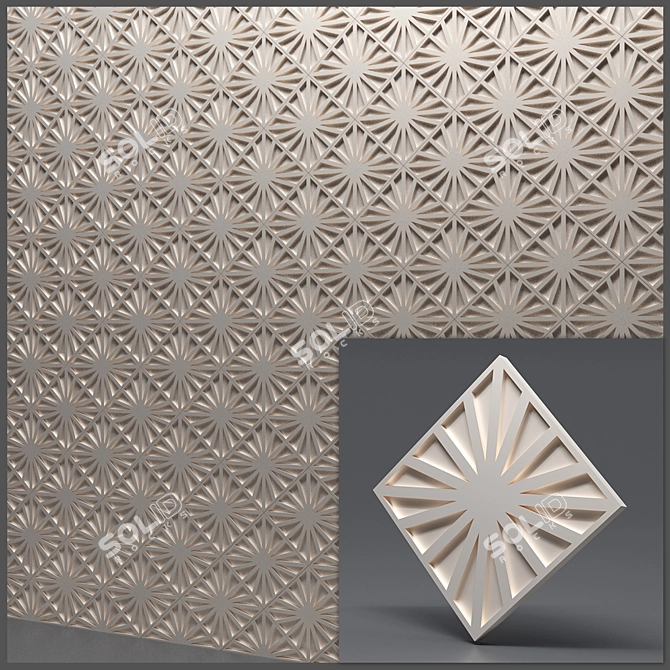 Seamless Gypsum 3D Panel Kit 3D model image 3