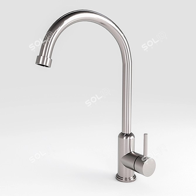 Stainless Steel Kitchen Faucet 3D model image 1