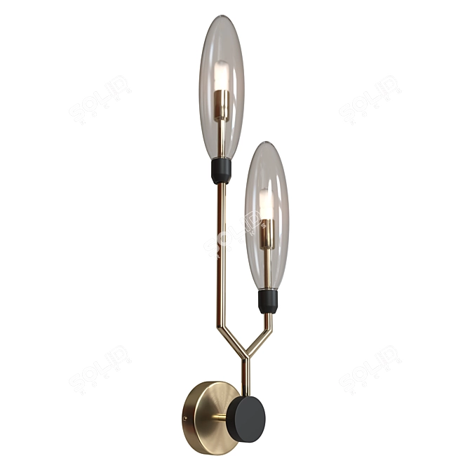 Ventura MOD012WL-02G Wall Sconce - German Craftsmanship 3D model image 1