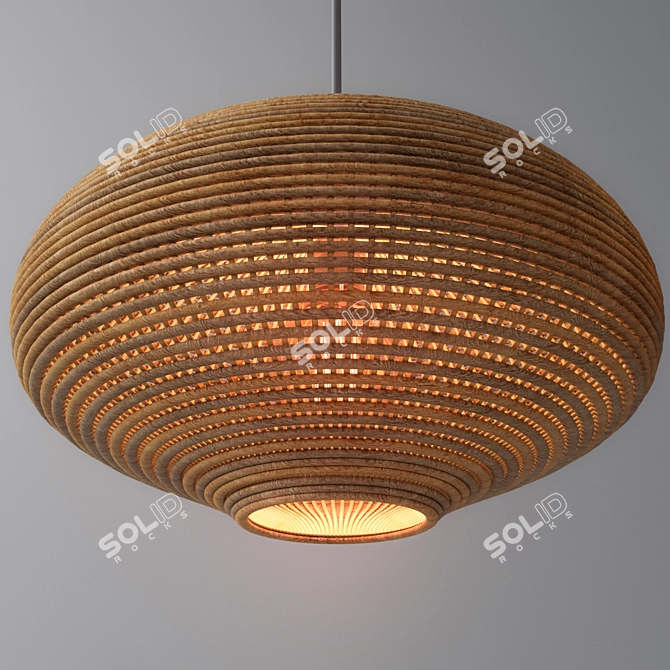 Rattan Lighting Set: Stylish and Versatile 3D model image 2