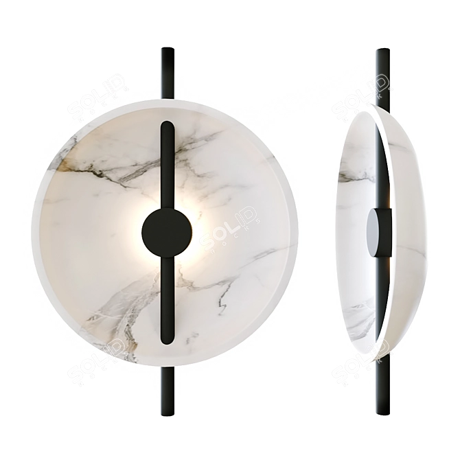 Delano Marble Metal Table Lamp 3D model image 4