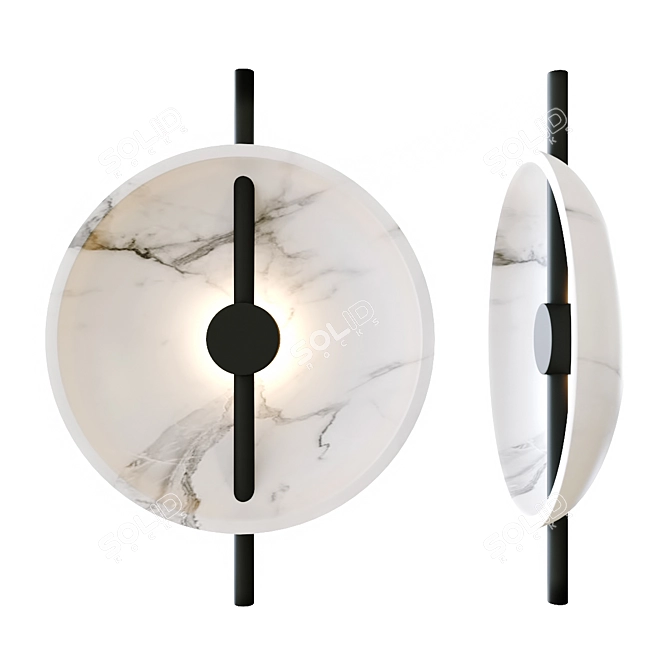 Delano Marble Metal Table Lamp 3D model image 5