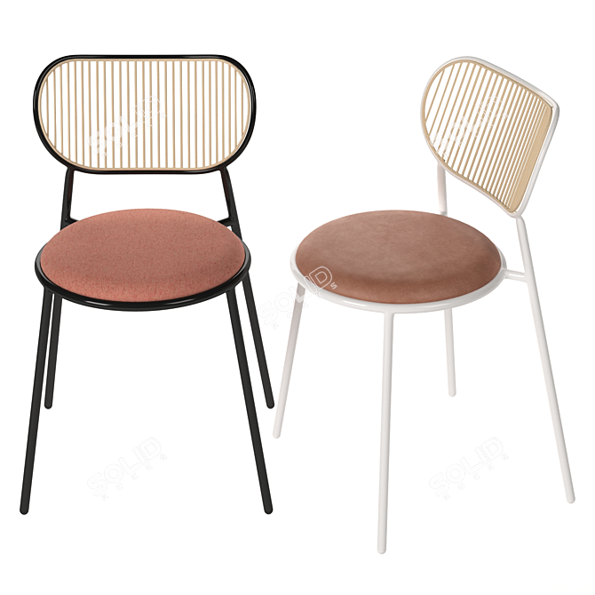 Piper Upholstered Chair: Modern Comfort 3D model image 2