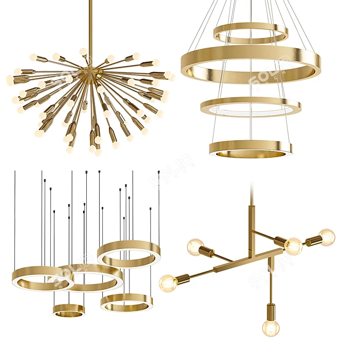 Modern Chandelier Collection 3D model image 1