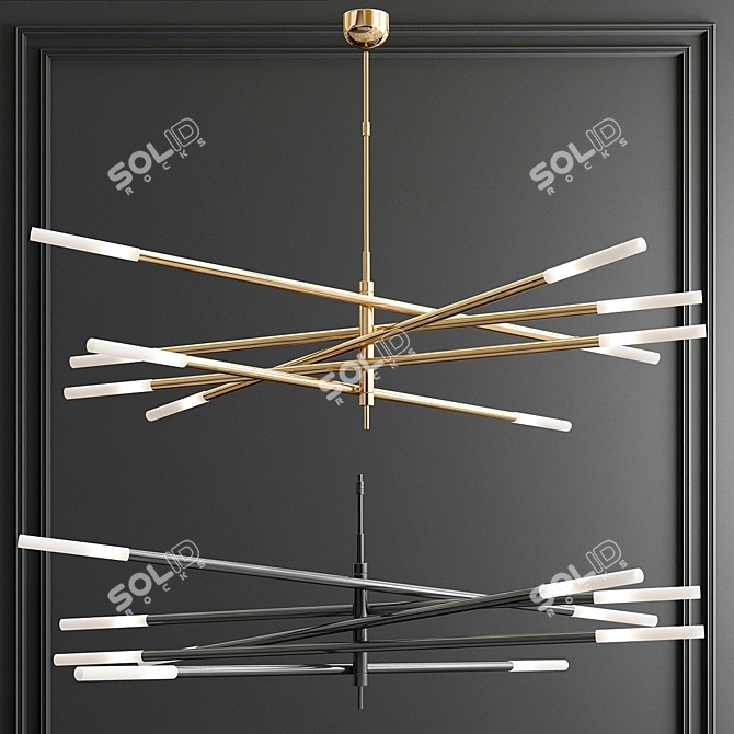 Sleek Minimalist Chandeliers - 3 Styles 3D model image 2