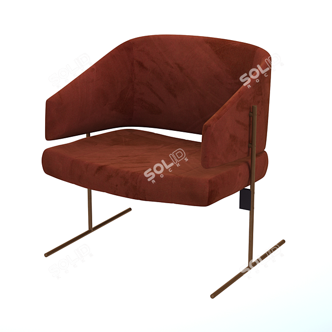 Elegant Ouro Velho Dining Chair 3D model image 2