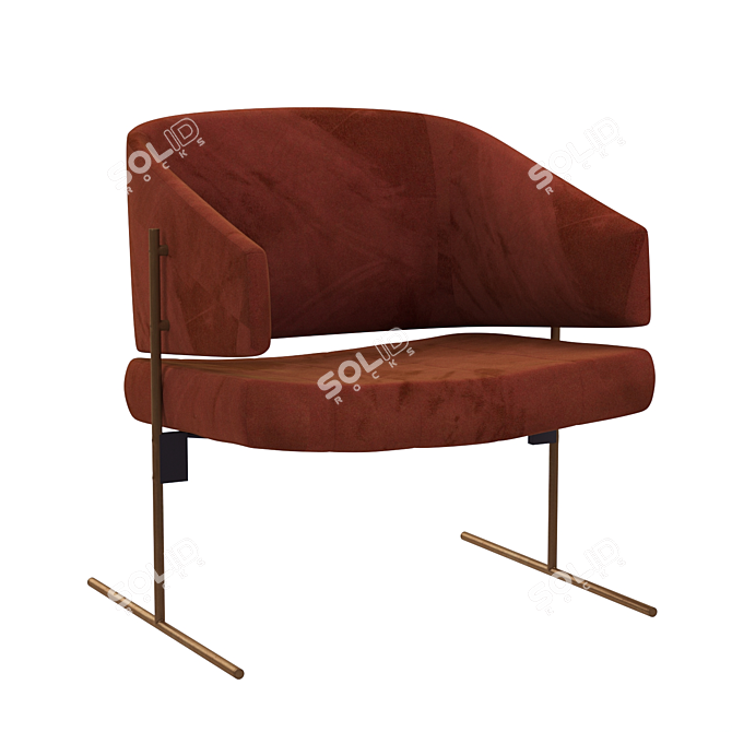 Elegant Ouro Velho Dining Chair 3D model image 3