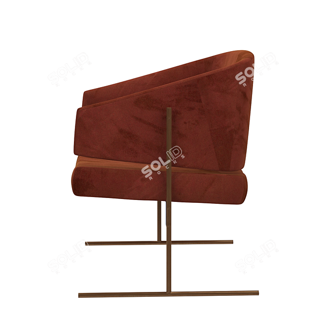 Elegant Ouro Velho Dining Chair 3D model image 4