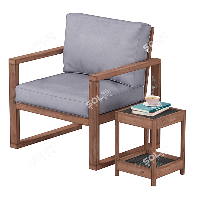 Lydon Cushioned Patio Chair 3D model image 1